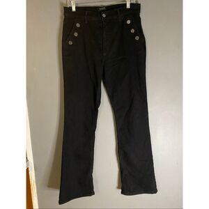 Curve Appeal Black Denim Button Pockets Bootcut Jeans Size 12/31